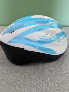 Supercycle Kids Bike Helmet in White and Light Blue Non-smoking and pet-free hou